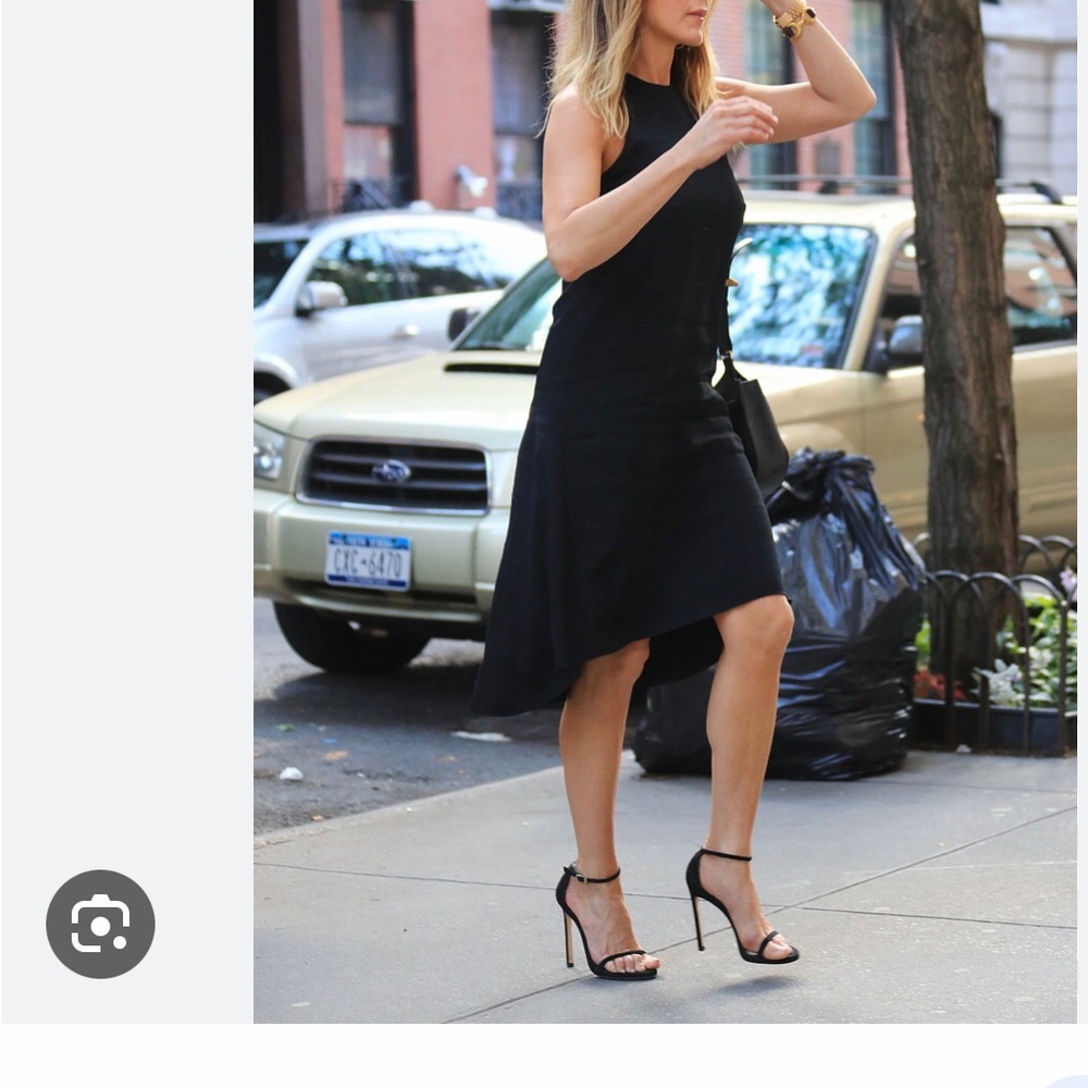 Stuart Weitzman Nudist Black Leather Heel Size 7.